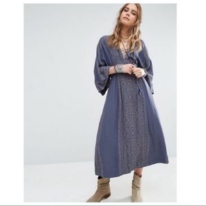 Free People Blue Modern Kimono Dress